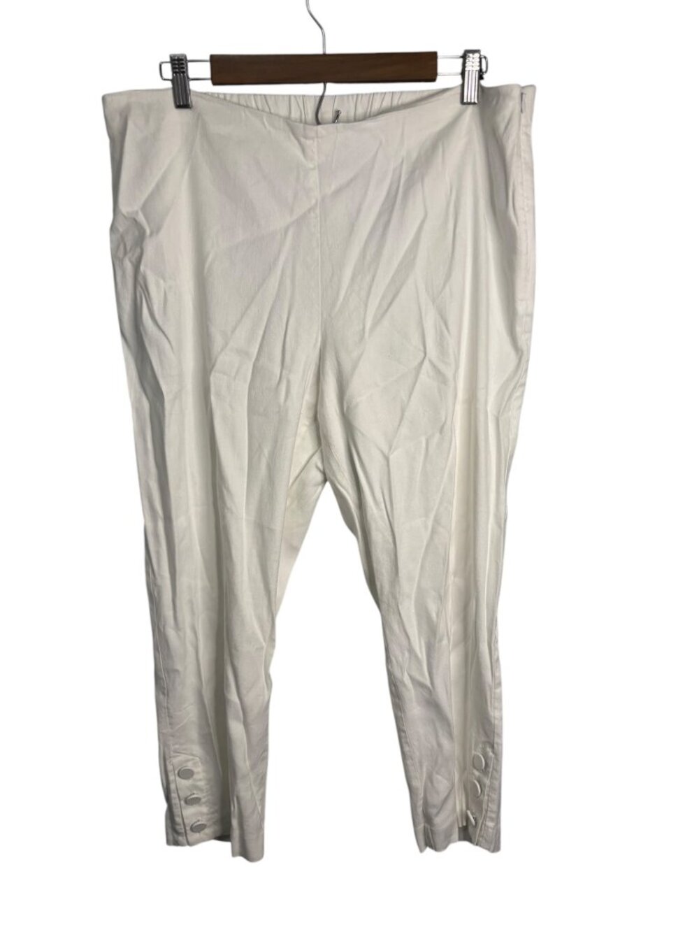 J. Jill Pants Women's Petite‎ Large Linen Blend Stretch Size Zip Ankle White